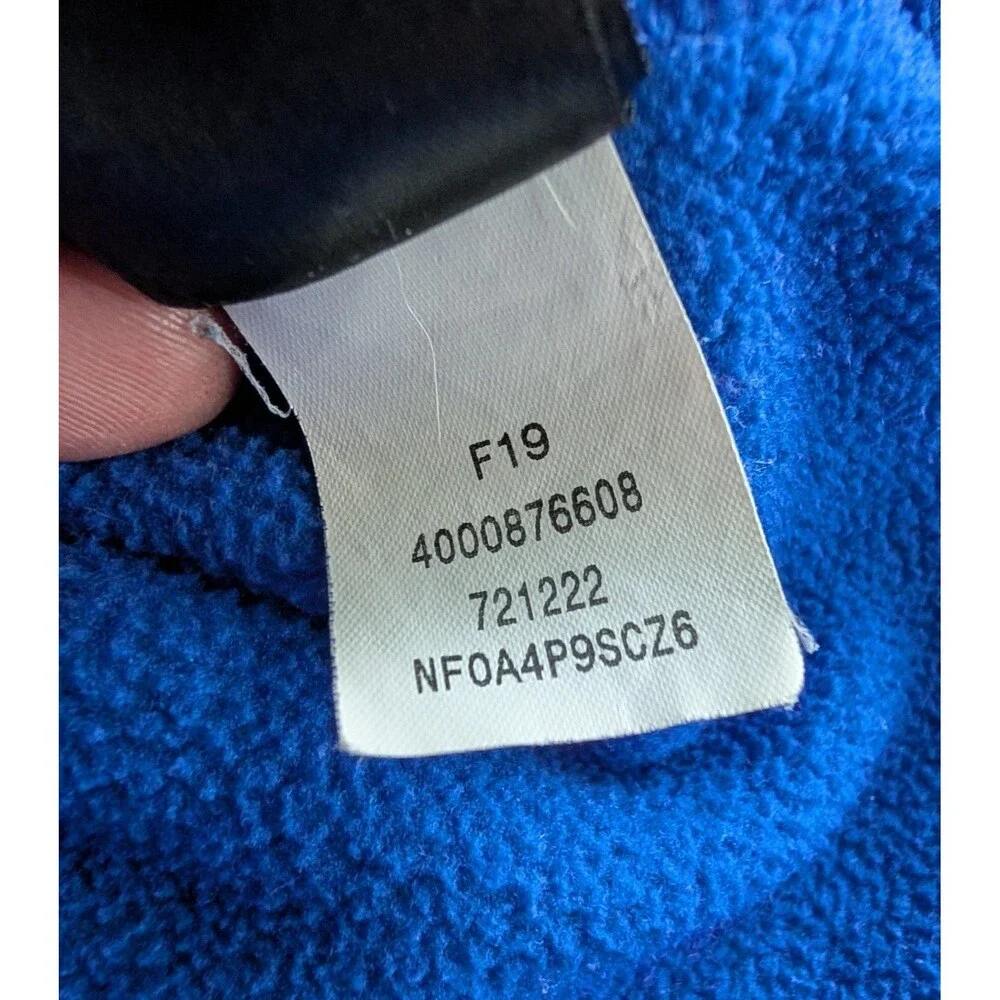 The North Face Youth Full Zip Fleece Jacket Youth XL 18-16 Blue Hooded Pockets